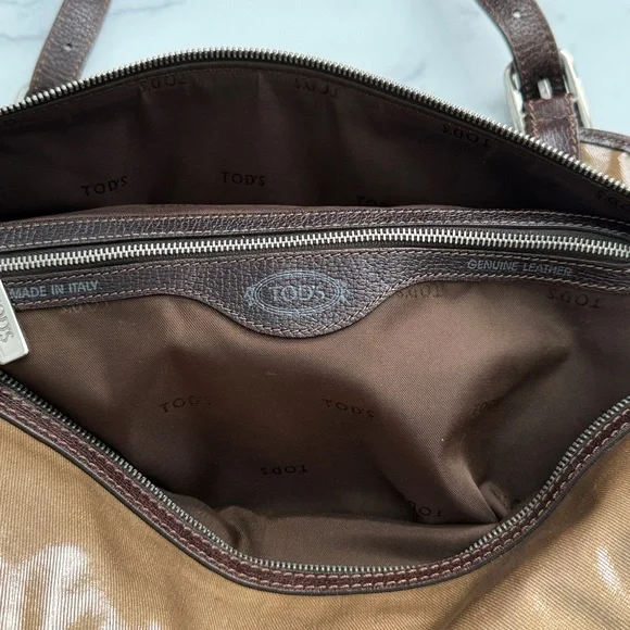 Tod's G-Line Easy Sacca Coated Canvas Tote Bag in Brown Bronze - Picture 10 of 16